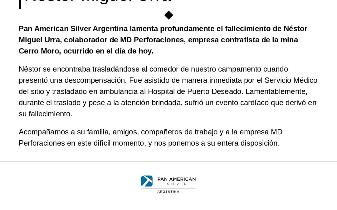Comunicado Pan American Silver